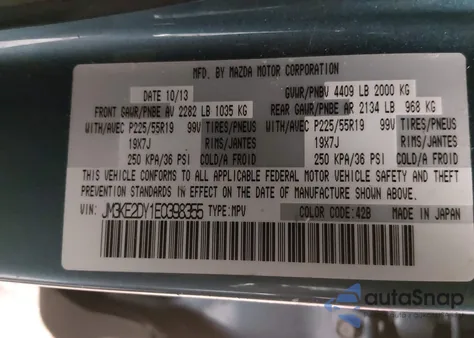 2014 Mazda Cx-5 Grand Touring z USA, uszkodzony, nr VIN JM3KE2DY1E0398355